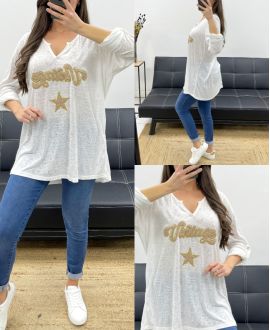 PLUS SIZE VINTAGE T-SHIRT PE0084 WIT