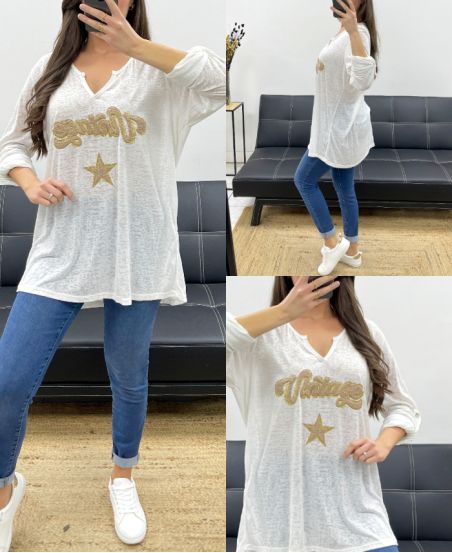 PLUS SIZE VINTAGE T-SHIRT PE0084 WHITE