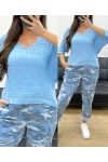 PE0019 SKY BLUE KNIT CROP TOP