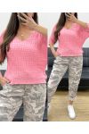 PE0019 PINK KNIT CROP TOP