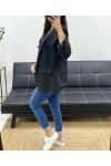 CHAQUETA BLAZER CON FORRO DE MANGA ENROLLADA PE1181 NEGRO