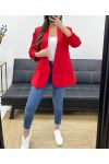 BLAZER JASJE MET OPGEROLDE MOUWVOERING PE1181 ROOD