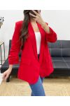 BLAZER JASJE MET OPGEROLDE MOUWVOERING PE1181 ROOD