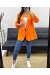 CHAQUETA BLAZER CON FORRO DE MANGA ENROLLADA PE1181 NARANJA