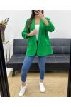 CHAQUETA BLAZER CON FORRO DE MANGA ENROLLADA PE1181 VERDE