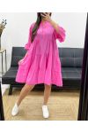 ROBE COTON PE1166 FUSHIA