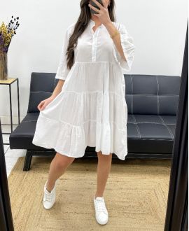 PE1166 WHITE COTTON DRESS