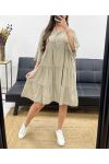 PE1166 TAUPE COTTON DRESS