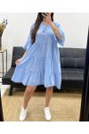 ROBE COTON PE1166 BLEU CIEL