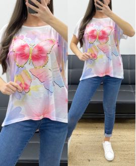 LOOSE PRINTED T-SHIRT PE0209 BUTTERFLY