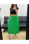 JUPE PLISSEE + CEINTURE PE1094 VERT