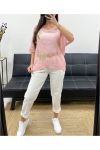 LUREX HEART KNIT SWEATER PE0159 PINK