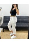 LOOSE PANTS + WAISTBAND PE0310 WHITE