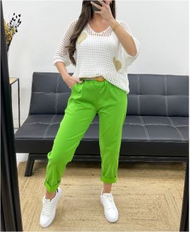 LOSSE BROEK + RIEM PE0310 LIME GROEN