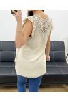 FLUID LACE BACK TOP PE1072 BEIGE