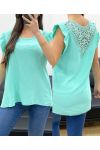 VLOEIENDE TOP LACE BACK PE1072 PASTELGROEN