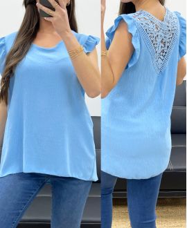 FLUID LACE BACK TOP PE1072 SKY BLUE