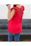 FLUID LACE BACK TOP PE1072 RED