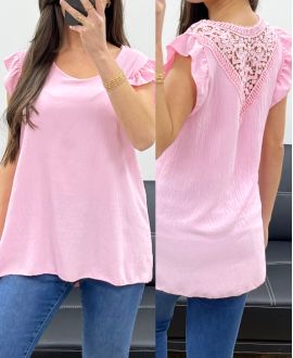 FLUID LACE BACK TOP PE1072 PINK