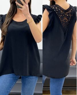 FLUID LACE BACK TOP PE1072 BLACK