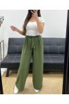 LOOSE TROUSERS WITH FLOWING TIE BELT PE1058 KHAKI