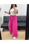 LOOSE FLOWING TROUSERS WITH TIE BELT PE1058 FUSHIA