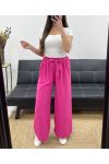 PANTALONE AMPIO E FLUIDO CON CINTURA DA ANNODARE PE1058 FUCSIA