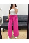 PANTALON AMPLE FLUIDE CEINTURE A NOUER PE1058 FUSHIA