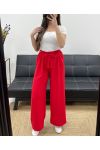 LOOSE FLOWING TROUSERS TIE BELT PE1058 RED