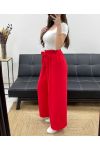 LOOSE FLOWING TROUSERS TIE BELT PE1058 RED