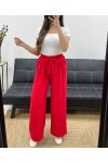 LOOSE FLOWING TROUSERS TIE BELT PE1058 RED