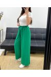 LOOSE FLOWING TROUSERS TIE BELT PE1058 GREEN