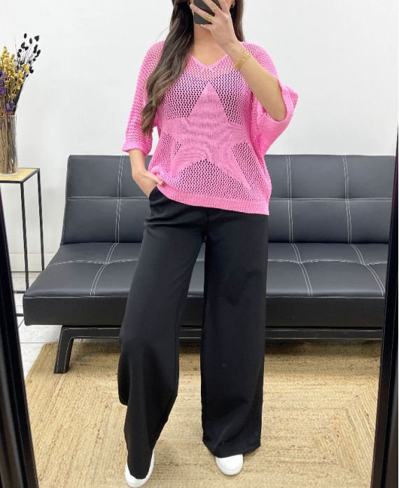 STAR KNIT TOP PE1193 PINK