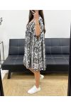 VESTIDO OVERSIZE CON ESTAMPADO SS1177 NEGRO