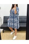 OVERSIZED PRINT DRESS SS1177 NAVY BLUE