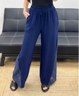 LACE BASE TROUSERS PE1128 NAVY BLUE