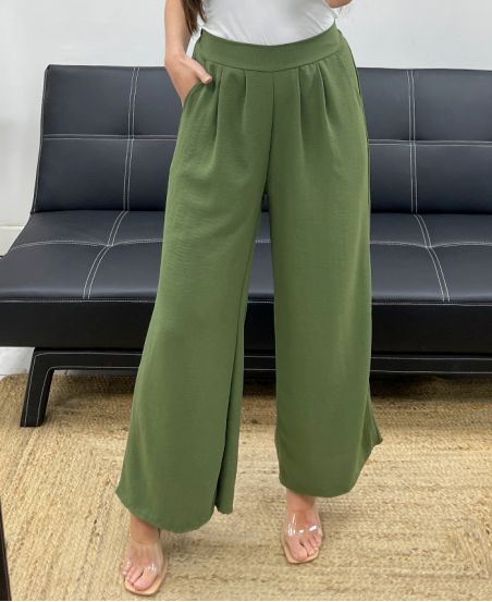 PANTALONE FLUIDO 2 TASCHE SS1282 KHAKI