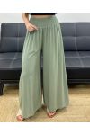 PANTALÓN HOLGADO Y FLUIDO CON ELÁSTICO ANCHO PE1675 CAQUI