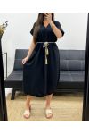 ABITO FLUIDO SPACCHI + CRAVATTA PE2148 NERO