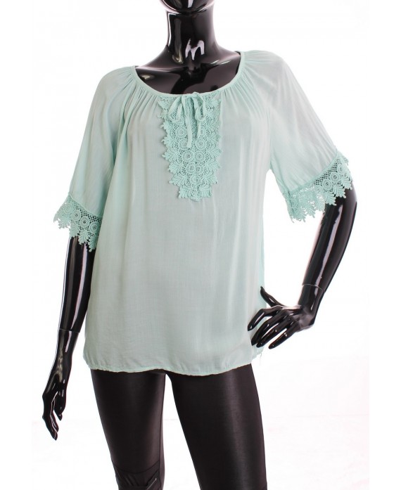 TUNIC BOHEMIA PASTEL GREEN 1855 - www.grossiste-pret-a-porter.com