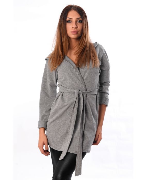 CHAQUETA LEGERE HA CAPUCHA-GRIS 5115