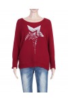 PULL PAILLETE BORDEAUX P3007