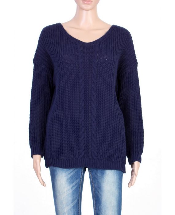 PULLOVER TORSADE BLEU MARINE P3006