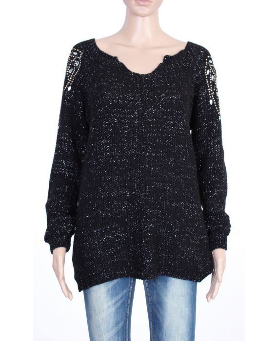 PULLOVER LUREX BLACK P3014