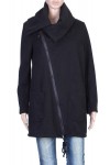 MANTEAU ZIPPE 2 POCHES NOIR P3018