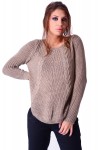 PULL MAILLE TORSADE BEIGE P3024