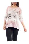 T-SHIRT ALBERO GLITTER S9096 ROSA