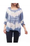 PRINTED T-SHIRT TIE-DYE S9117 BLUE