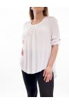 GRANDE TAILLE BLOUSE DENTELLE ETOILE GT1042 BLANC