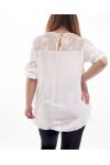 GRANDE TAILLE BLOUSE DENTELLE ETOILE GT1042 BLANC